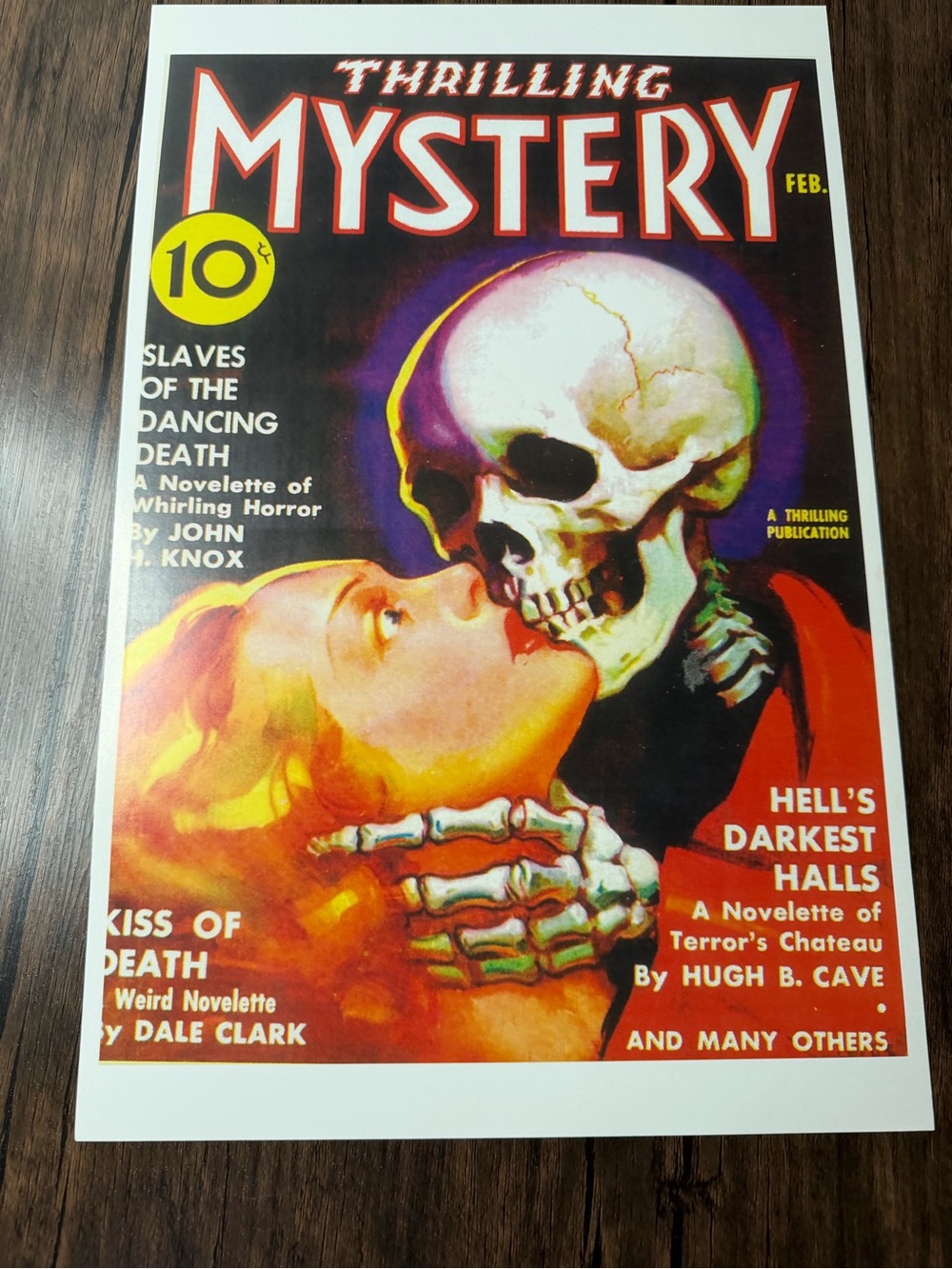 Thrilling Mystery Vintage Skull Poster - magazine cover art 1937 pulp art